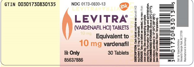 Levitra Packaging Label