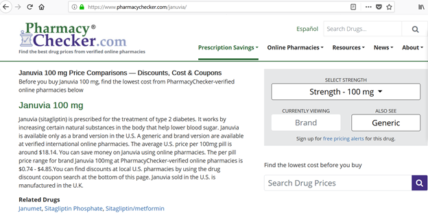 PharmacyChecker.com Januvia