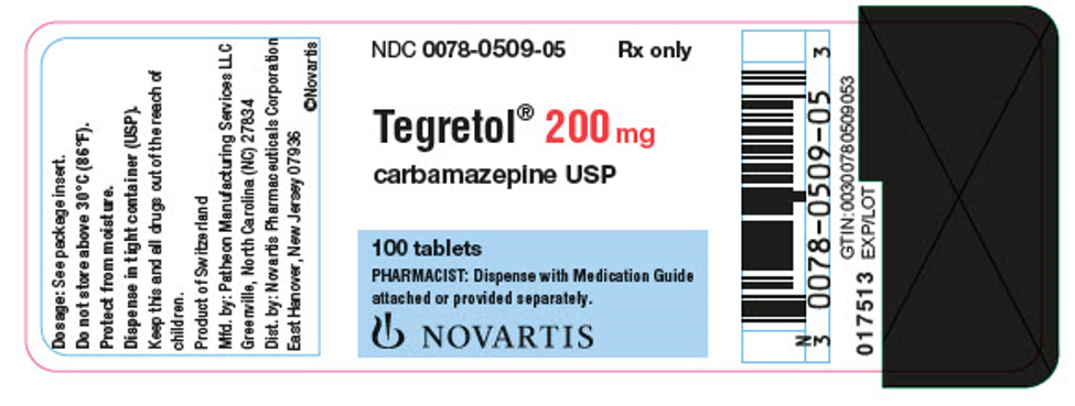 tegretol manufacturing label