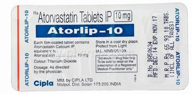 Atorlip-10 Atorvastatin Packaging